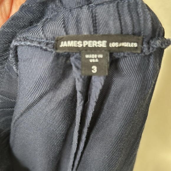 NWOT James Perse Wide Leg Drawstring Pants Blue Size 3 (Large) Cotton Cupro - Picture 9 of 10